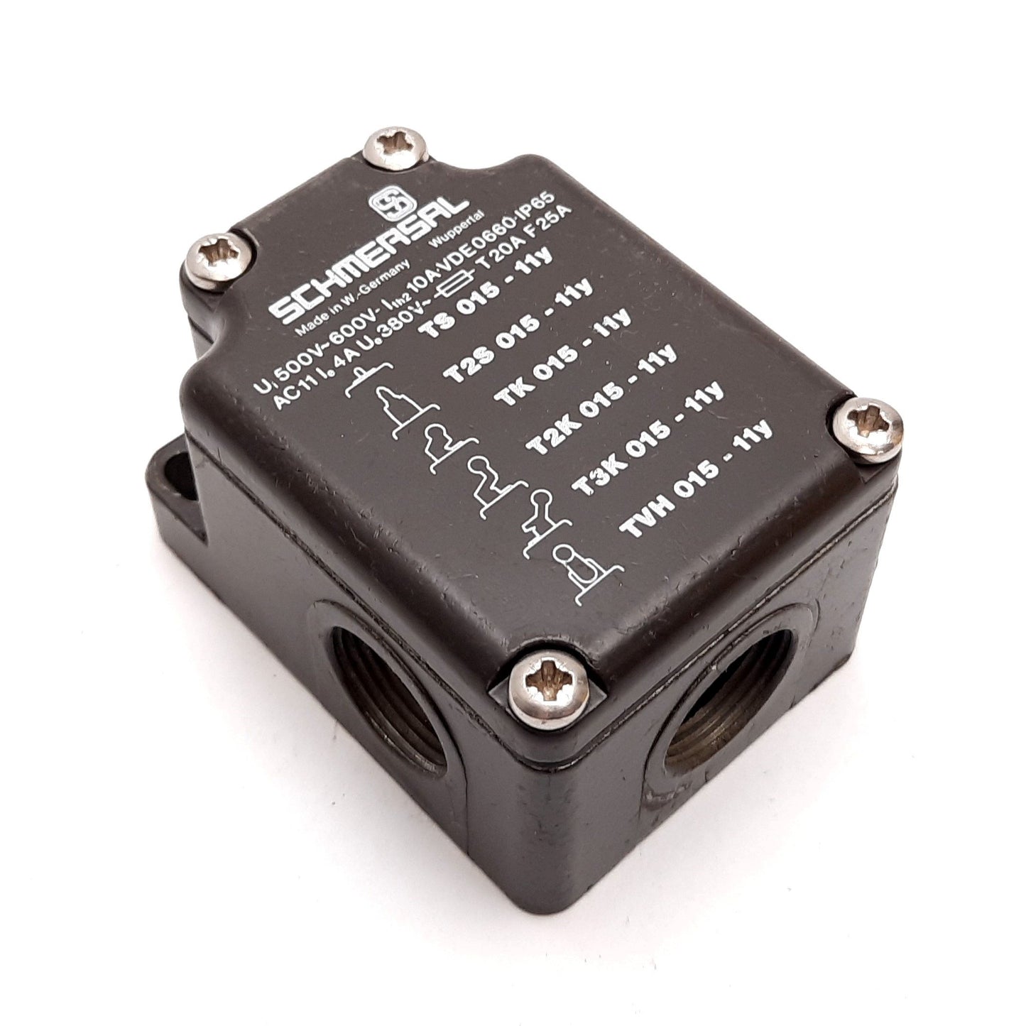 Used Schmersal TS015-11Y Heavy Duty Limit Switch, 1x N/O and 1x N/C, Rating: 500-600V