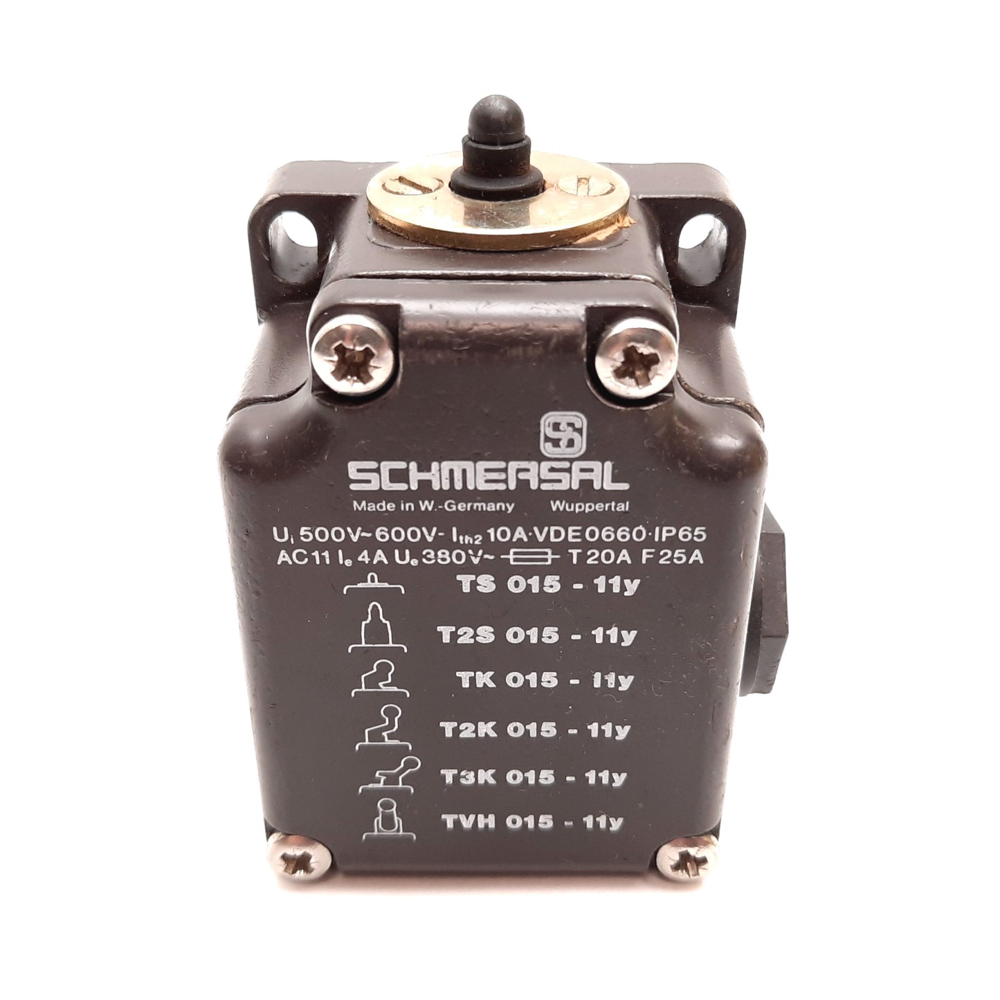 Used Schmersal TS015-11Y Heavy Duty Limit Switch, 1x N/O and 1x N/C, Rating: 500-600V