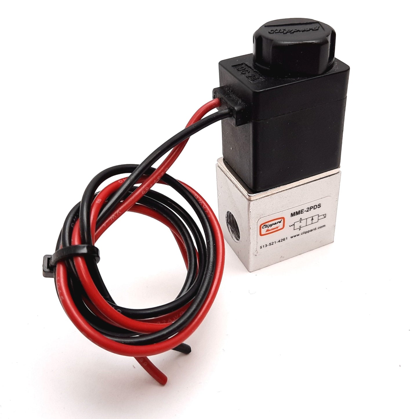 Used Clippard MME-2PDS Maximatic 2-Way Solenoid Valve, 24VDC, 0-115psig, 1/8" NPT