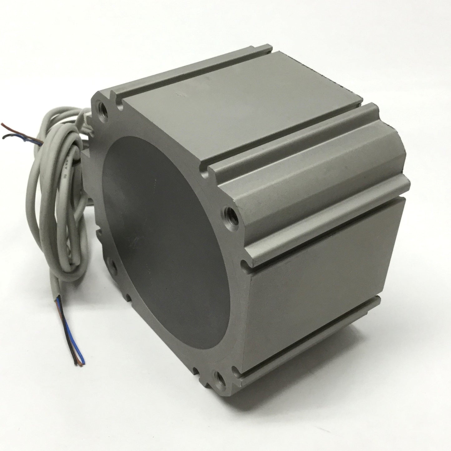 Used SMC NCDQ8A300-037C Compact Pneumatic Cylinder 3" Bore, 3/8" Stroke w/Switches