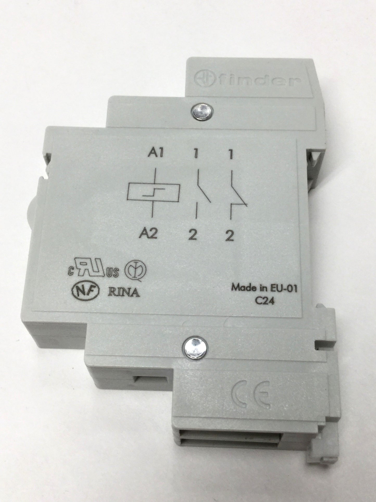 Used Finder 20.21.9.024.0000 DIN Mount Modular Step Relay, 24VDC, SPST-NO, 250VAC 16A