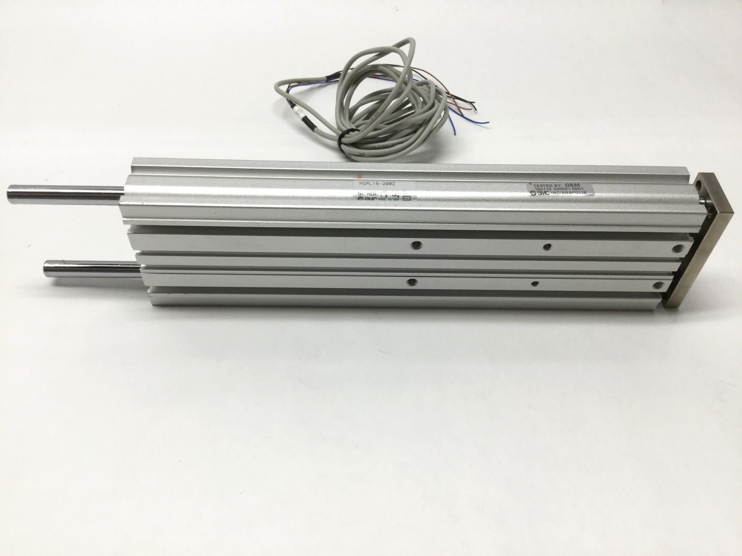 Used SMC MGPL16-200Z Compact Ball Guide Cylinder 16mm Bore, 200mm Stroke w/Switches