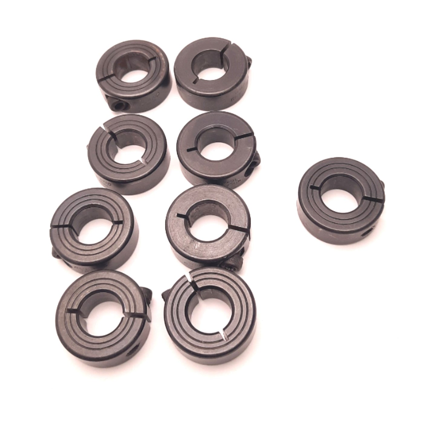 Used Lot of 9 Ruland MCL-16-F One-Piece Shaft Collar 16mm Bore, 34mm OD, 13mm Width