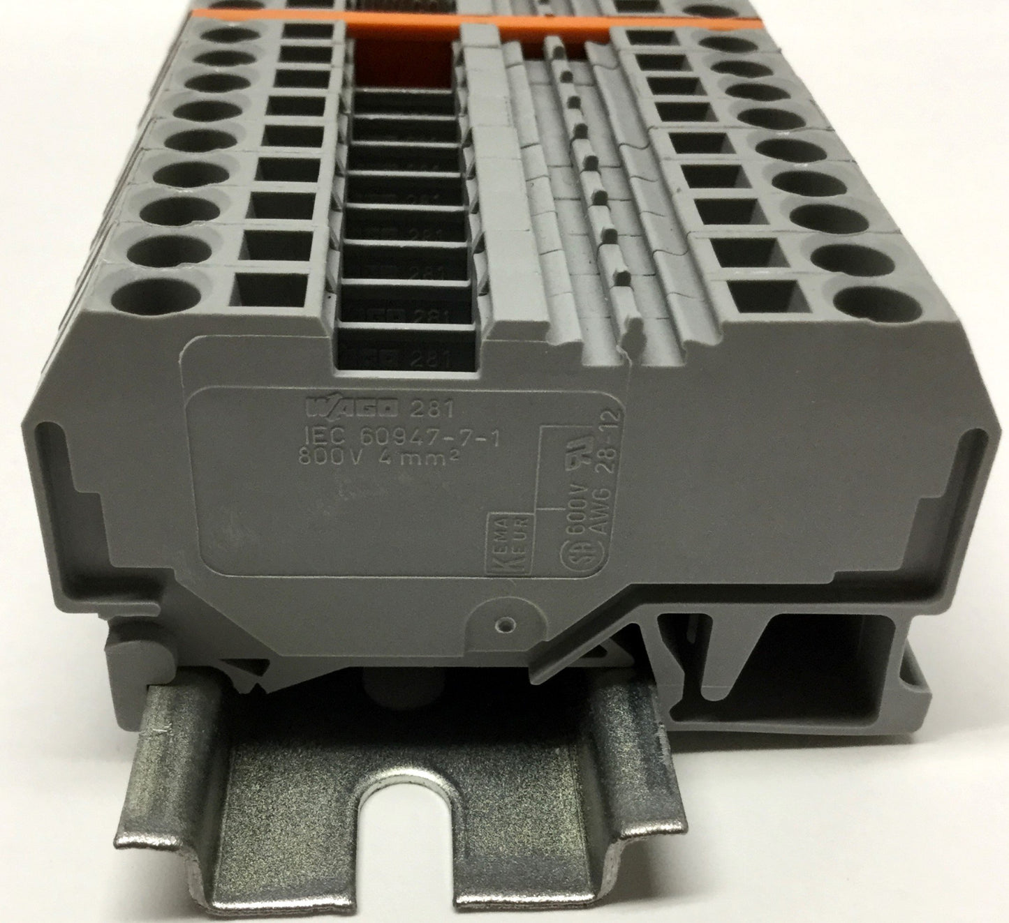 Used Lot of 27 Wago 281-901 Feed-Through Terminal Blocks 28-12AWG Cage-Clamp 800V 32A