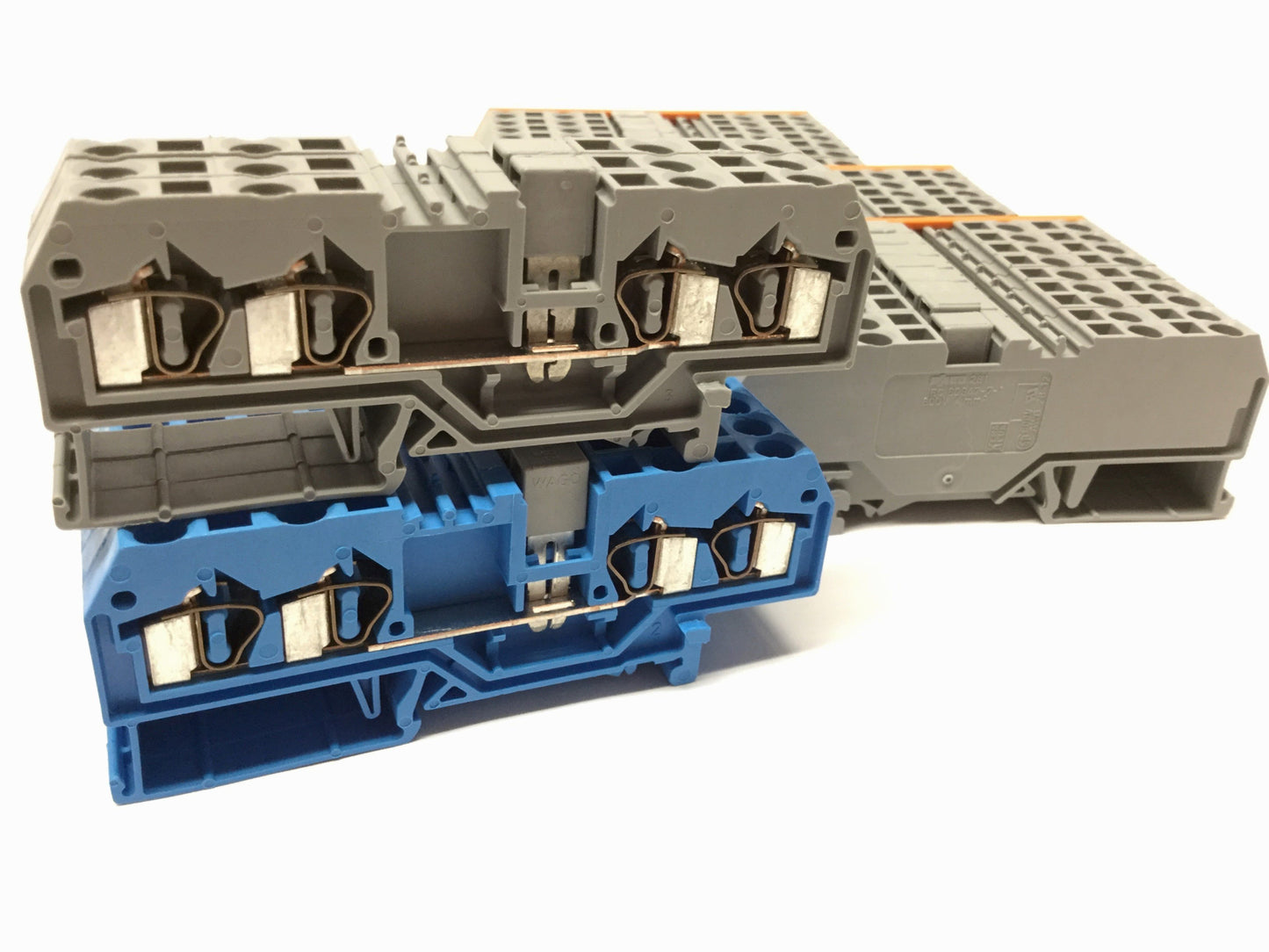Used Lot of 40 Wago 281-652/654 Feed-Through Terminal Blocks Cage-Clamp 800V 26A