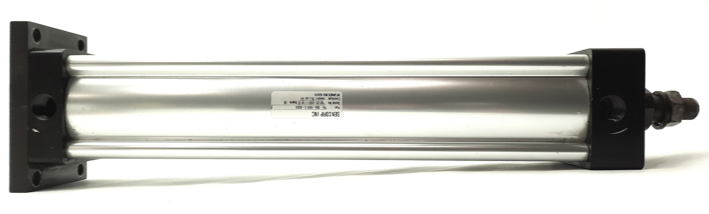 Used Sencorp 30-306-55116-0200 Pneumatic Cylinder 15" Stroke 3" Bore 1/2"NPT 250PSI