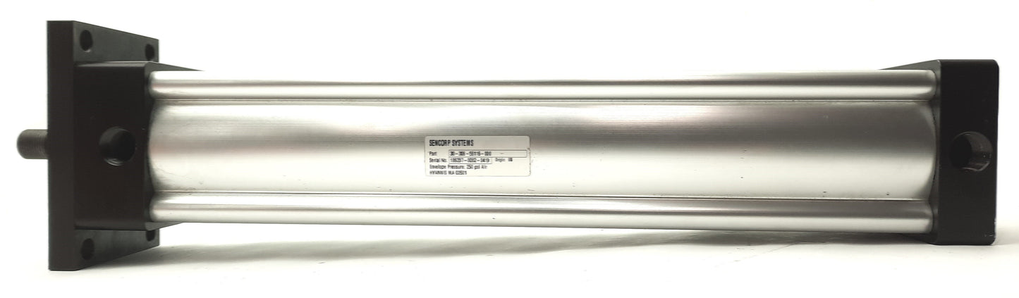 Used Sencorp 30-306-55116-000 Pneumatic Cylinder 15" Stroke 3" Bore 1/2"NPT 250PSI
