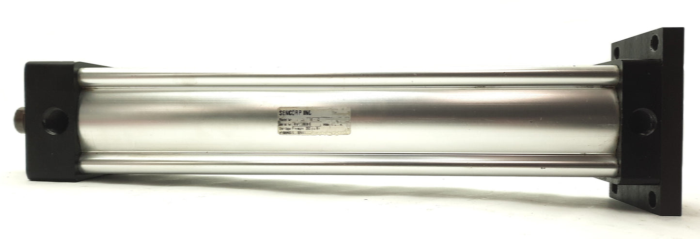 Used Sencorp Pneumatic Cylinder 15" Stroke 3" Bore 1/2"NPT 250PSI Female End Thread