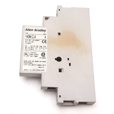 Used Allen Bradley 140M-C-A Auxiliary Contact Block, 2-Pole N/O, Rating: 10A 690V