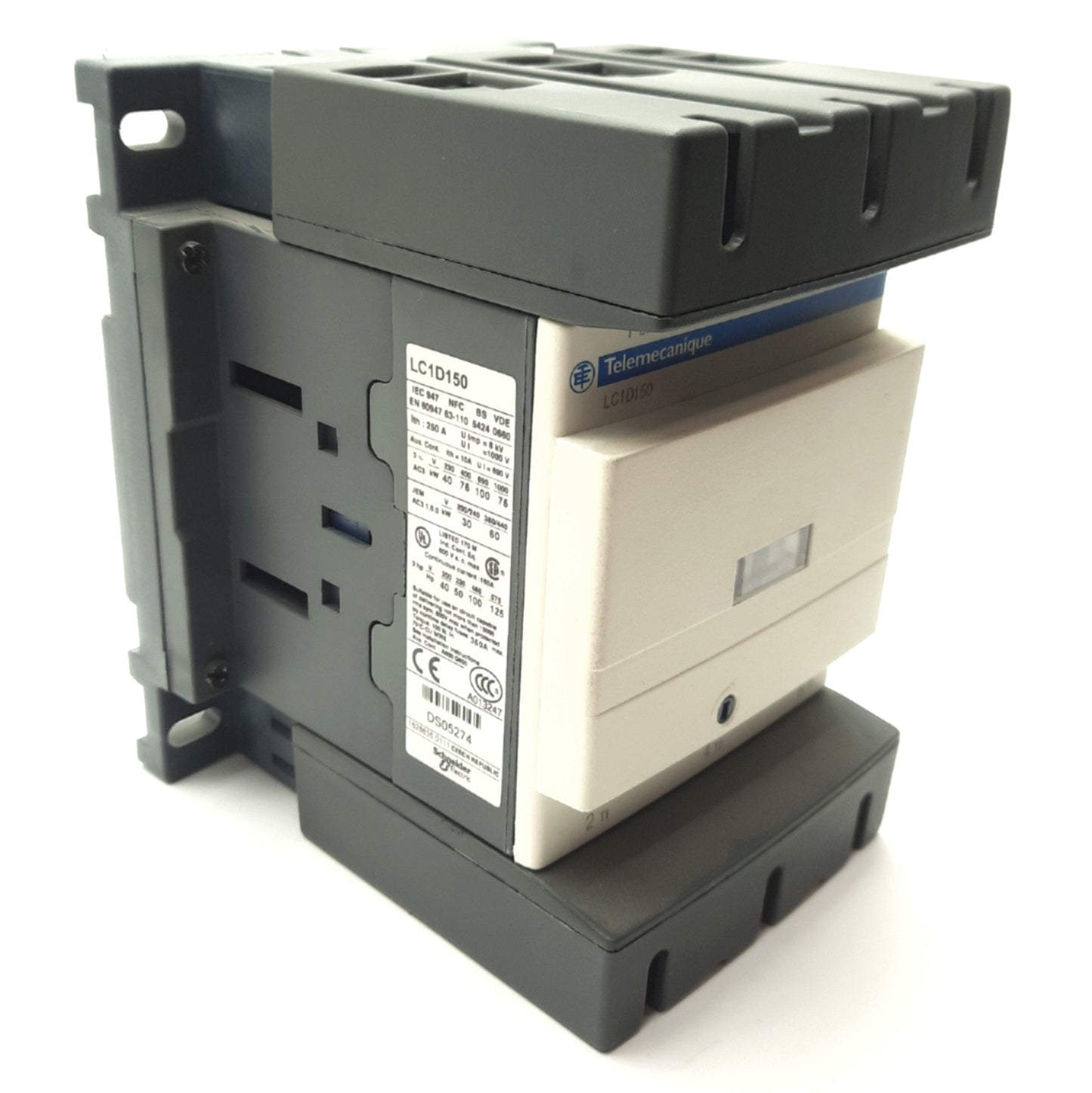 Used Telemecanique LC1D150 TeSys Contactor 3-Pole 150A 1000VAC NC/NO Aux 24VDC Coil