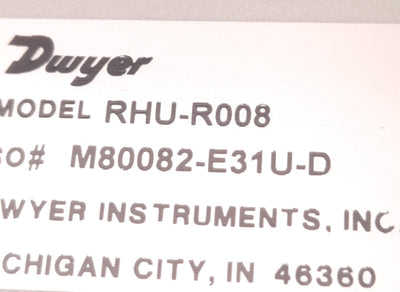 Used Dwyer RHU-R008 Humidity Transmitter 10-35v DC In, 4-20mA Out NEMA 4X IP66