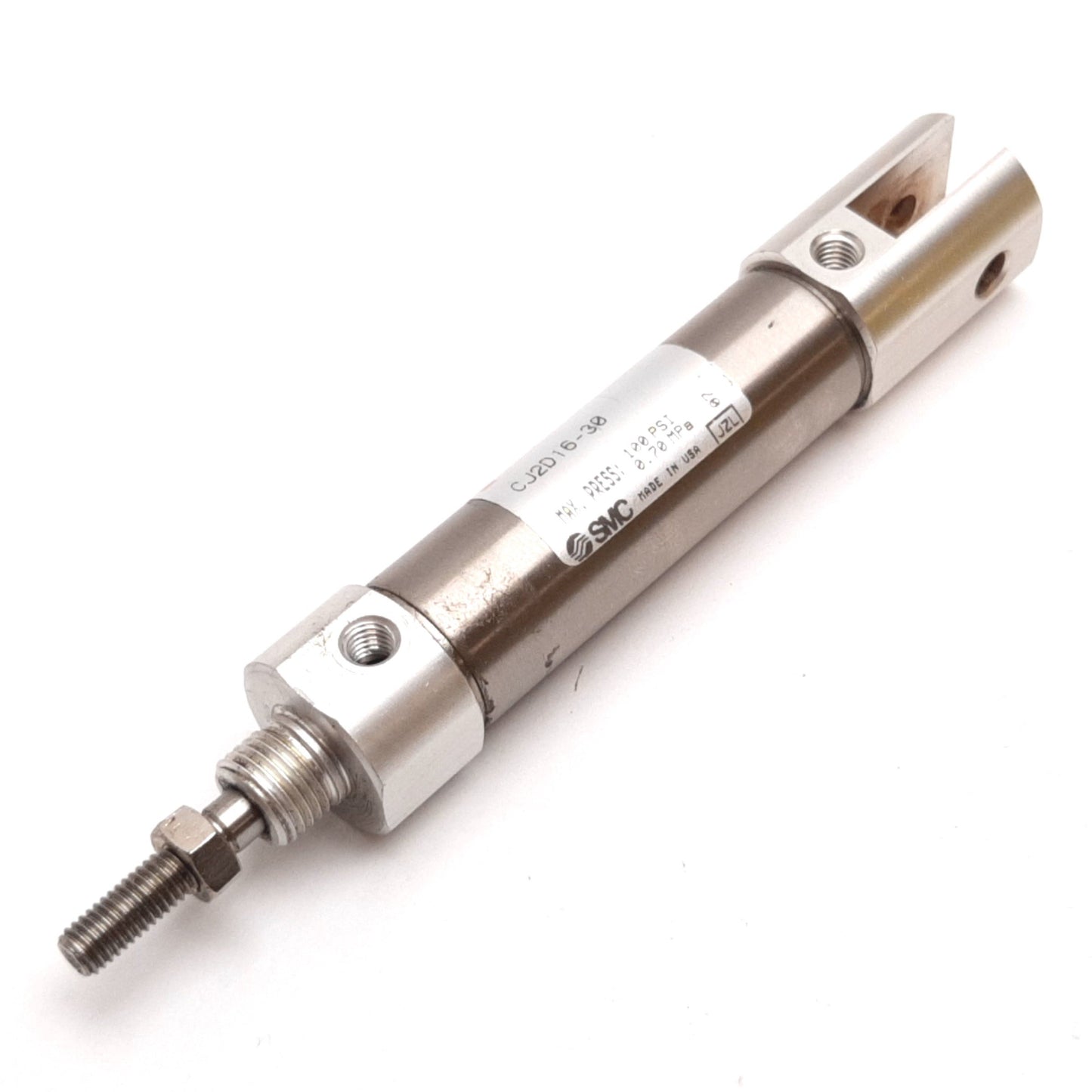Used SMC CJ2D16-30 Pneumatic Cylinder, Bore: 16mm, Stroke: 30mm, 0.7MPa, M5x0.8