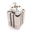 Used SMC CDQMB16-15 Compact Cylinder, Bore: 16mm, Stroke: 15mm, 1.0MPa, M5x0.8