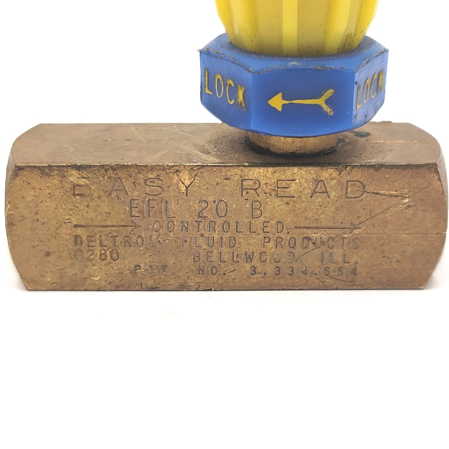 Used DELTROL EFL 20 B Easy Read Flow Controller 1/4"NPT, 2000psi Max, 6gpm