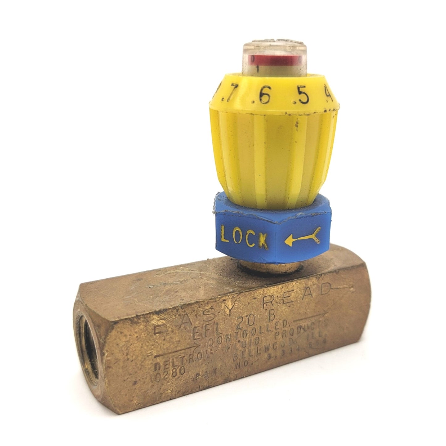 Used DELTROL EFL 20 B Easy Read Flow Controller 1/4"NPT, 2000psi Max, 6gpm