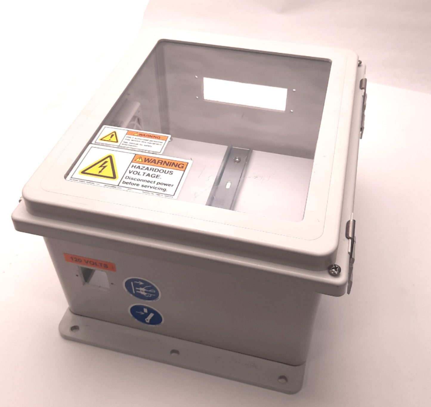 Used Hoffman A12106PHCW Enclosure w/ Exhaust & Window 12" x 10" x 6.38" *Two Holes*