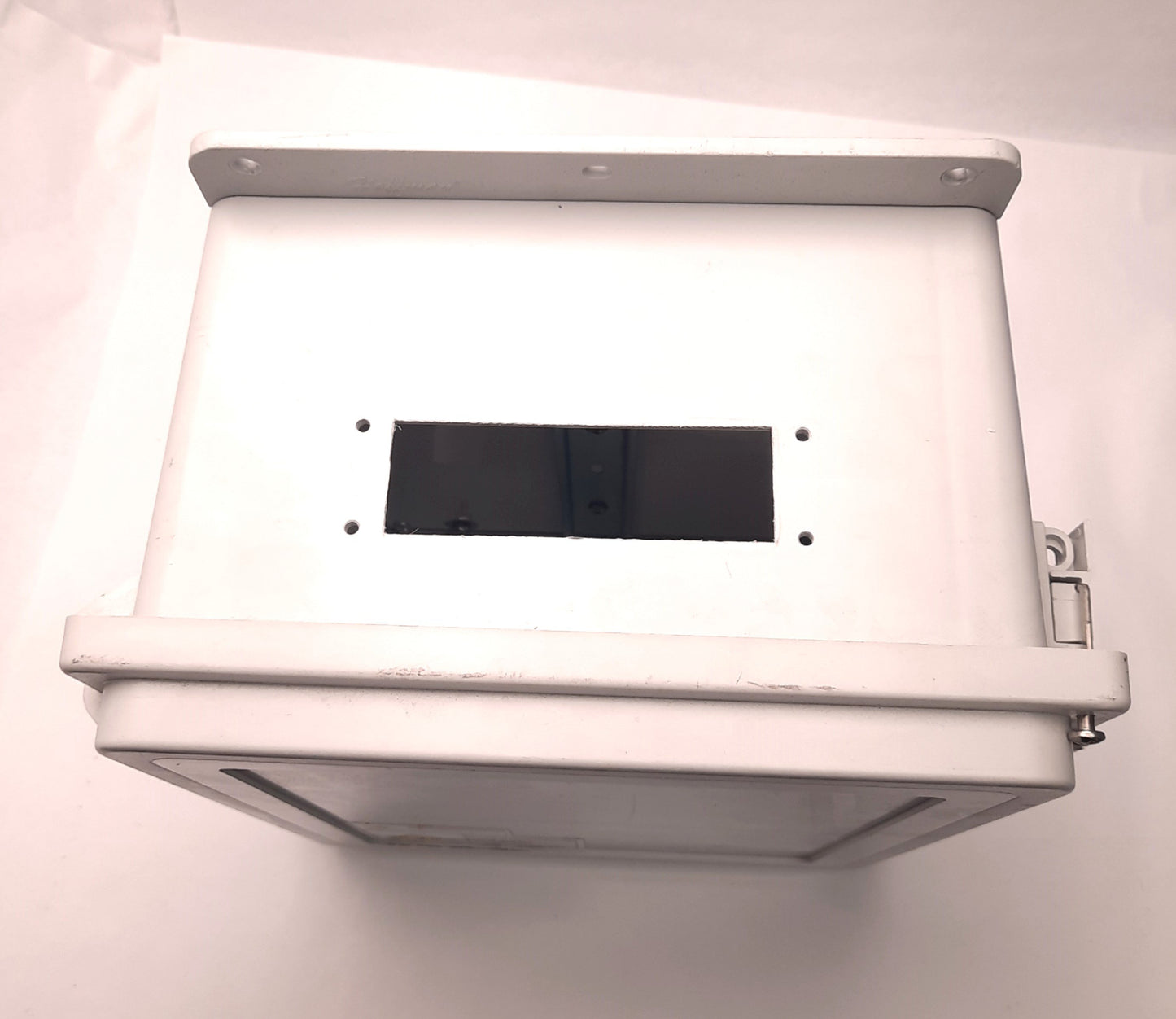 Used Hoffman A12106PHCW Enclosure w/ Exhaust & Window 12" x 10" x 6.38" *Two Holes*