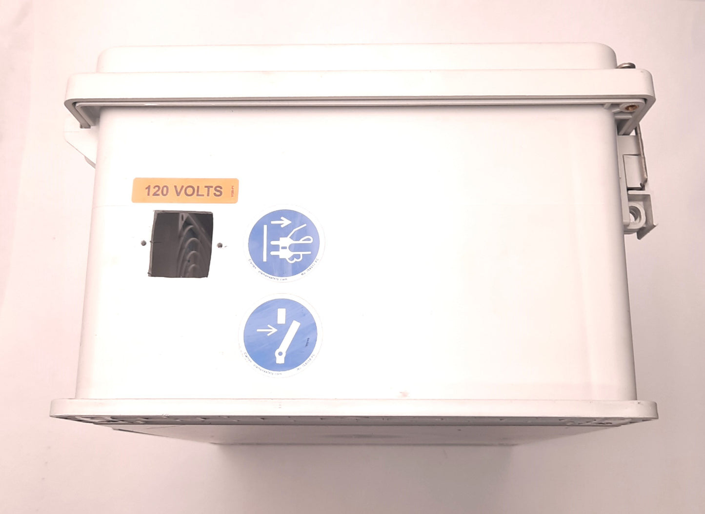 Used Hoffman A12106PHCW Enclosure w/ Exhaust & Window 12" x 10" x 6.38" *Two Holes*