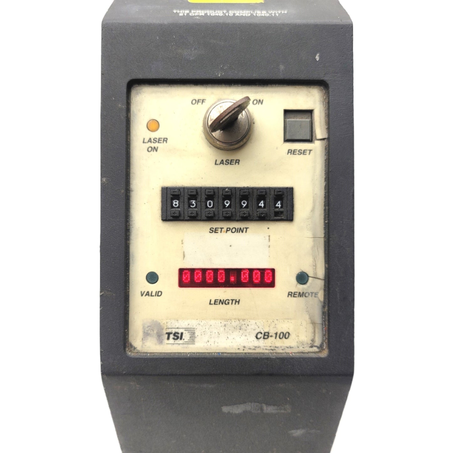 Used TSI 240000 Model CB100 LaserSpeed Length And Speed Gauge For Wire, Cable, 120VAC