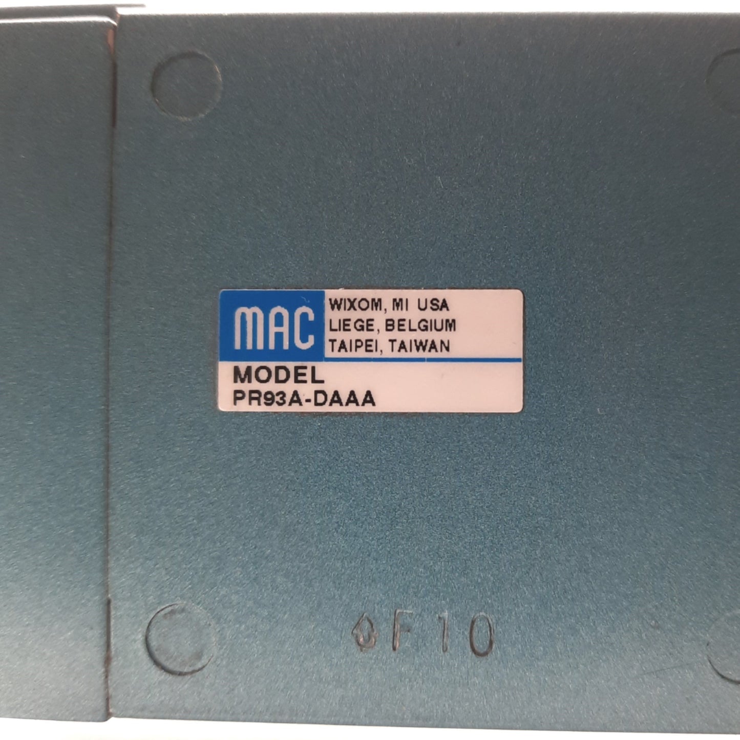 Used MAC Valves PR93A-DAAA Sandwich Pressure Regulator, 0-120PSI, 1/8"NPT
