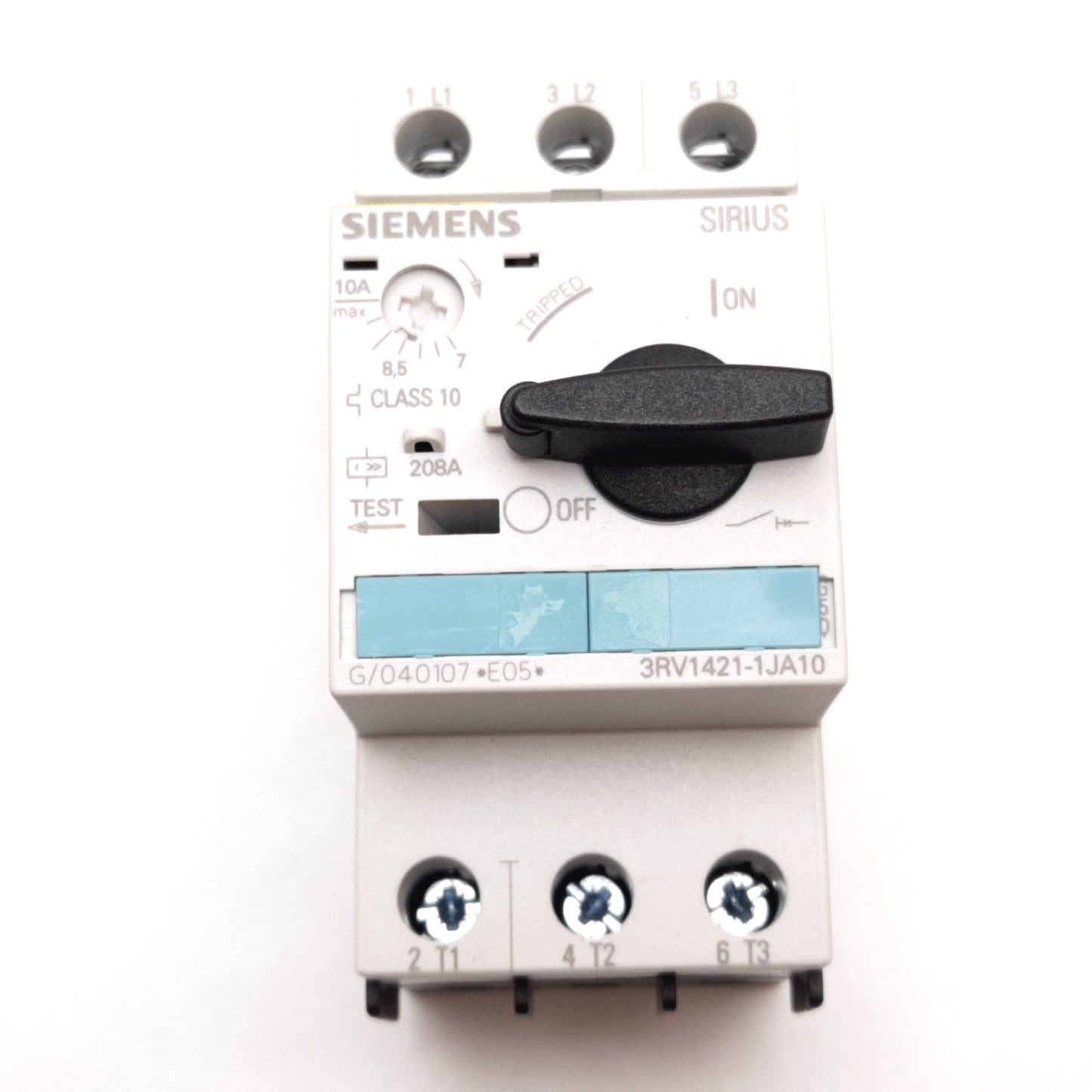 Used Siemens 3RV1421-1JA10 Motor Protection Circuit Breaker, 3-Pole, 7-10A, 690VAC