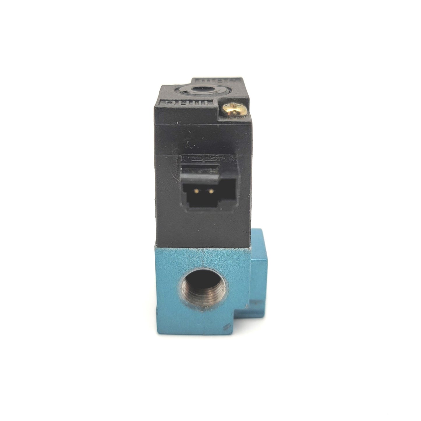 Used MAC 35A-AAA-DAA-1BM 3-Way Solenoid Poppet Valve 24VDC, Vacuum To 120psi, 1/8"NPT