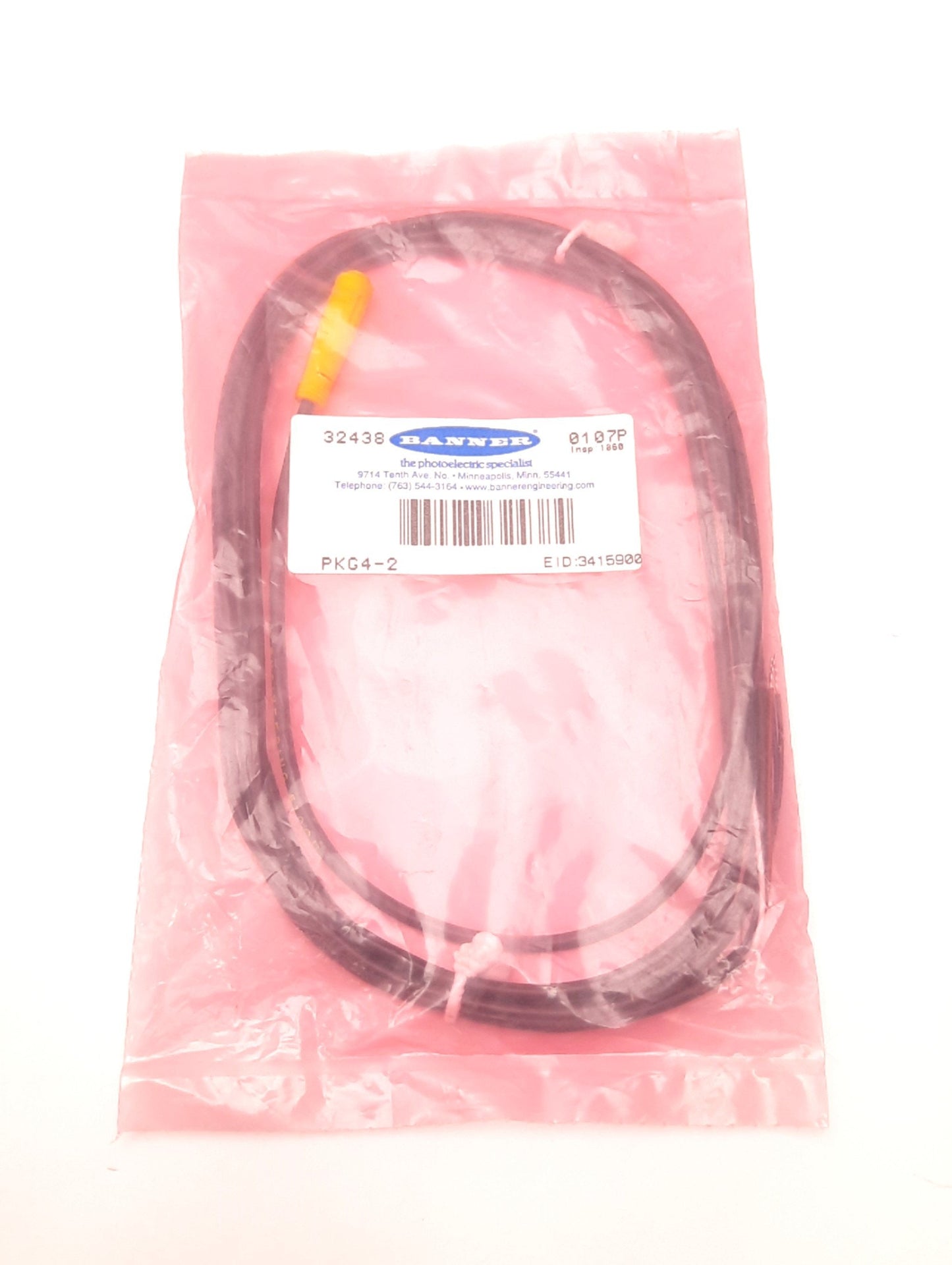 New – Open box Banner Engineering PKG4-2 32438 Sensor Cordset M8 4-Pin Quick Disconnect, 2m