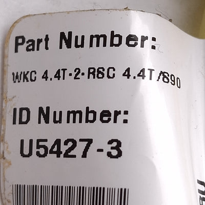 New – Open box Turck WKC 4.4T-2-RSC 4.4T/S90 U5427-3 EuroFast Cordset M12 Female 90° to Male