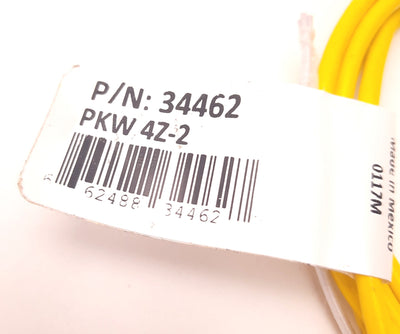 New – Open box Banner Engineering PKW4Z-2 34462 Cordset Female 90° 4 Pin M8, 2 Meter Length