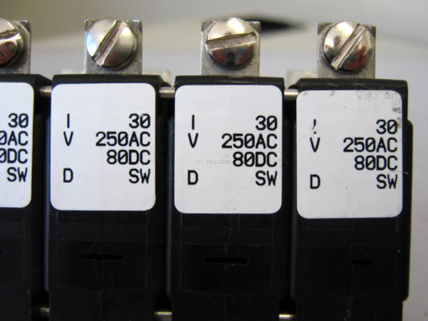 Used Airpax IUG60000-29079-2 4 30A Breakers @ 250VAC & 1 500mA Breaker @ 80VDC