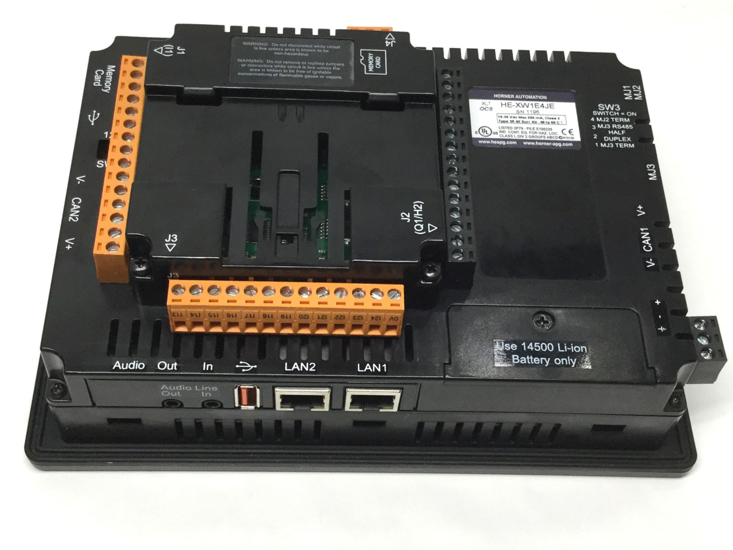 Used Horner HE-XW1E4 XL7 OCS Touchscreen Controller HMI, 7", 10-30VDC, 2 CAN Ports