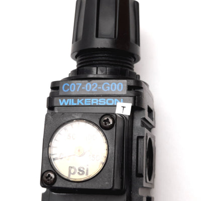 Used Wilkerson C07-02-G00 Pneumatic Filter Regulator, Set: 7-120psi, 1/4" NPT