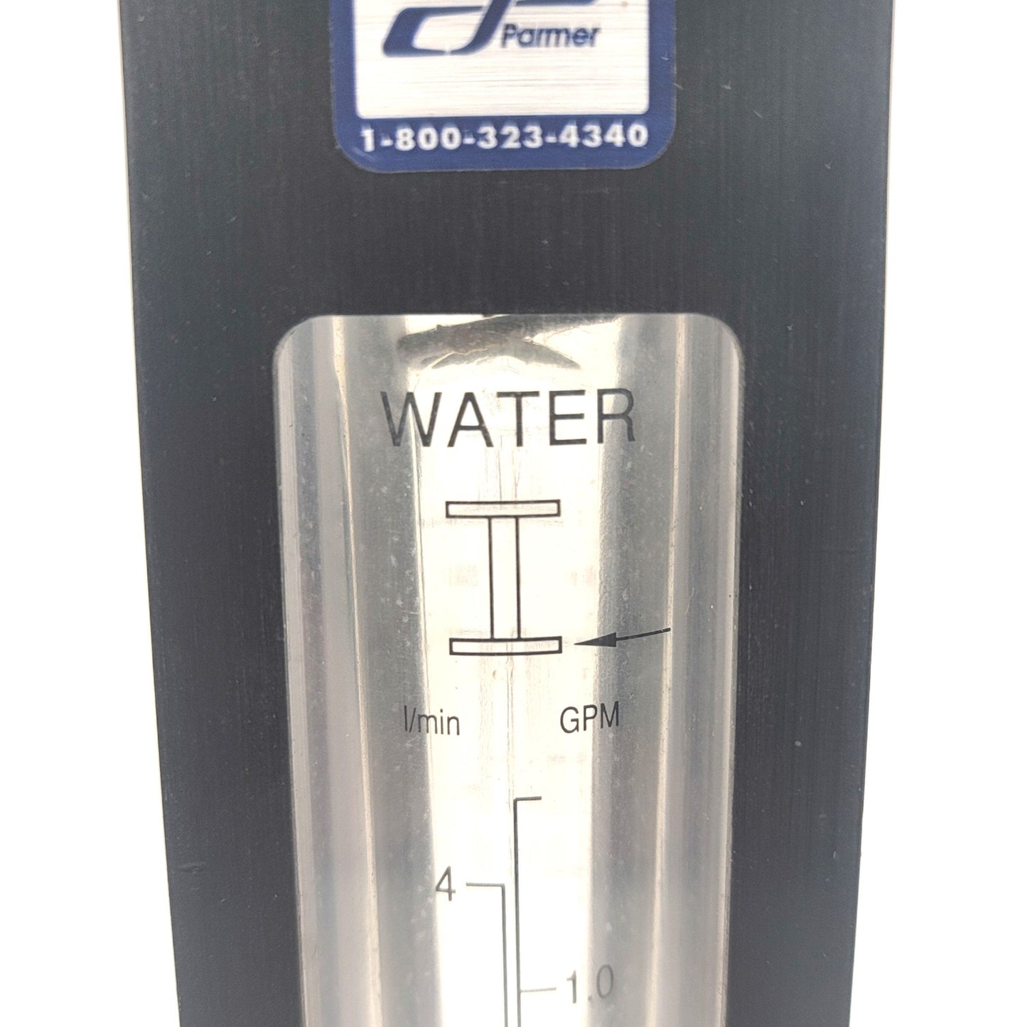 Used Cole Parmer VMRI-010030 2-Scale Valved Flow Meter For Air Or Water 5SCFM/1GPM