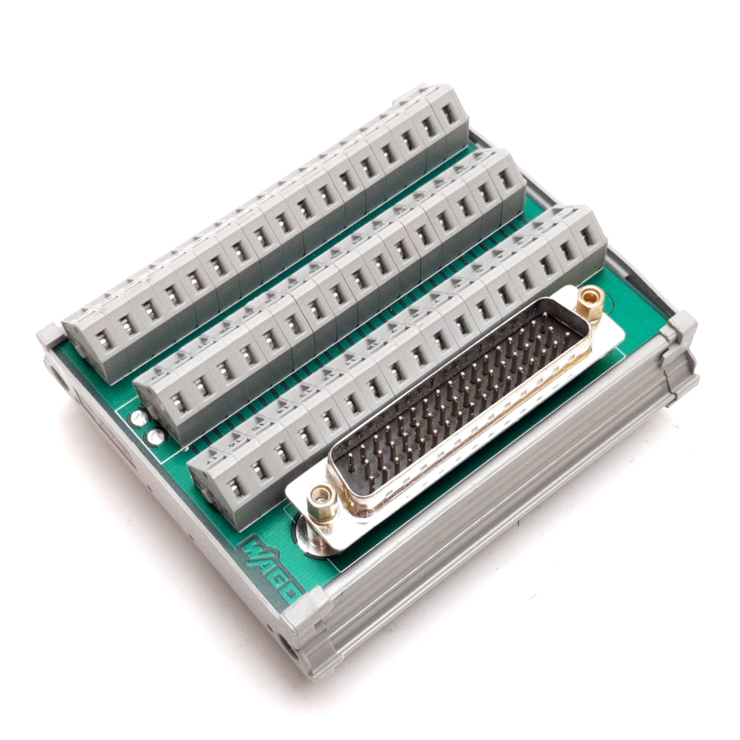 Used Wago 50036746 Breakout Board, 50-Pin D-Sub Male to Spring Clamp Terminals