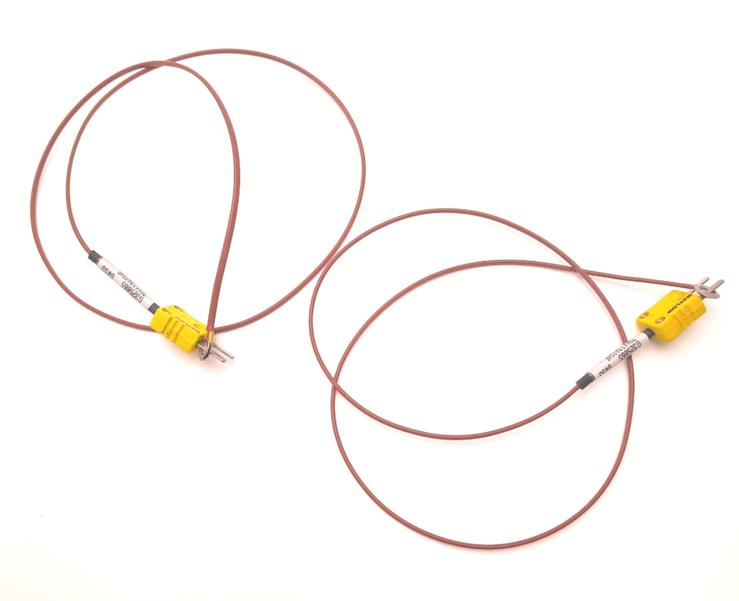 Used Lot of 2 Watlow 73XKTGA024F Grommet Thermocouple Type K, Mini Plug, 2Ft Length