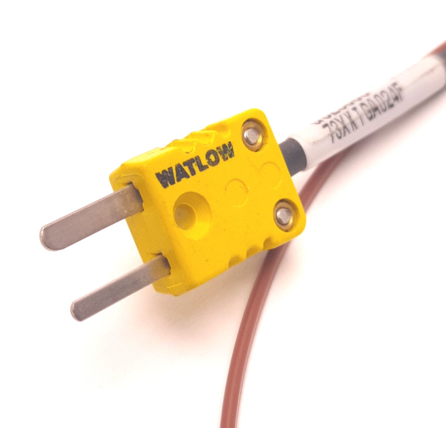 Used Lot of 2 Watlow 73XKTGA024F Grommet Thermocouple Type K, Mini Plug, 2Ft Length