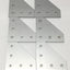 Used Lot of 6 80/20 4351 Aluminum Hardware 90° Angled Flat Plates, 5-Hole, 15-Series