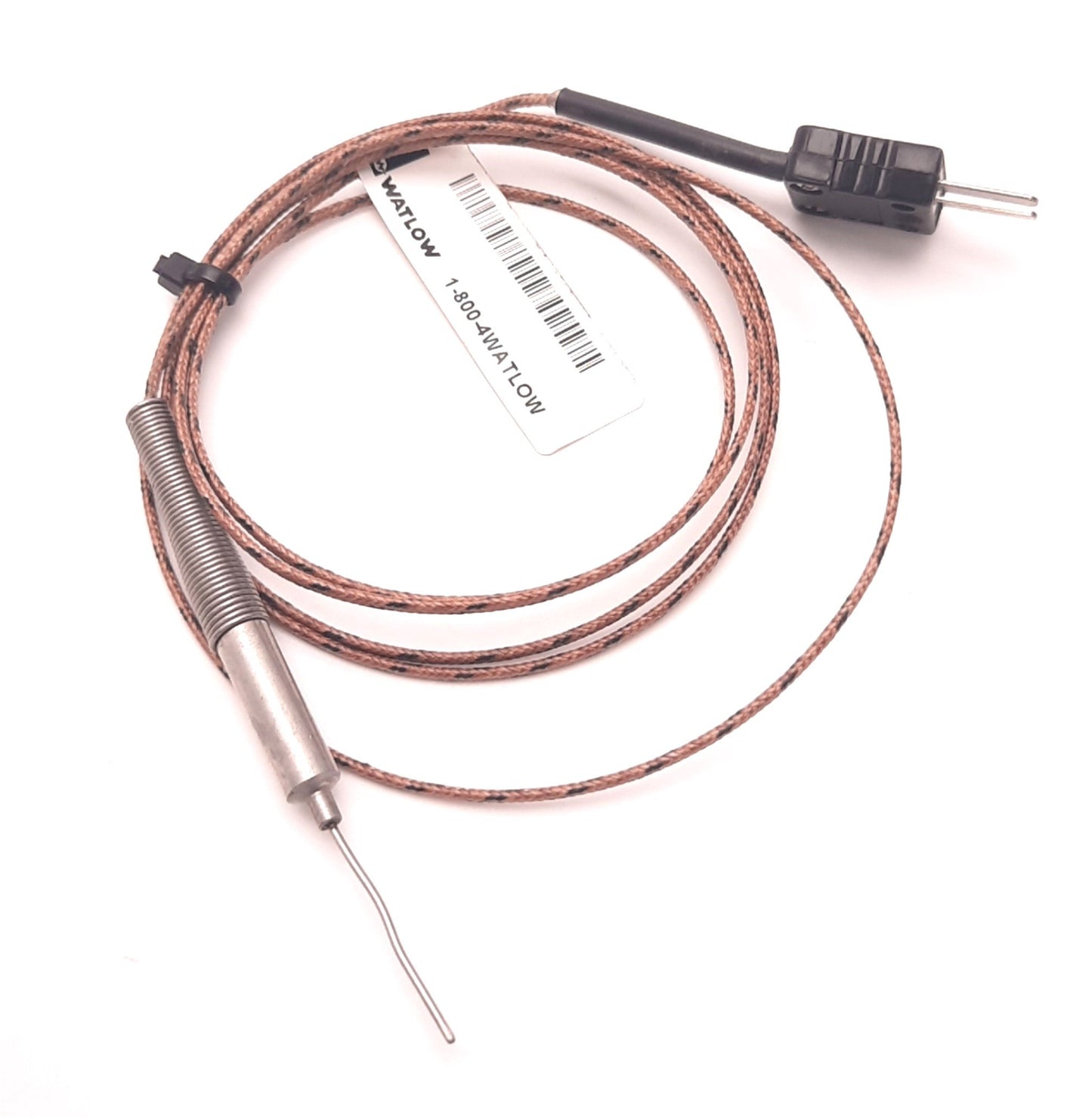Used Watlow AFDB0FA010GJ040 MI Thermocouple, Type J, Mini Plug, Probe 1", 4Ft Lead