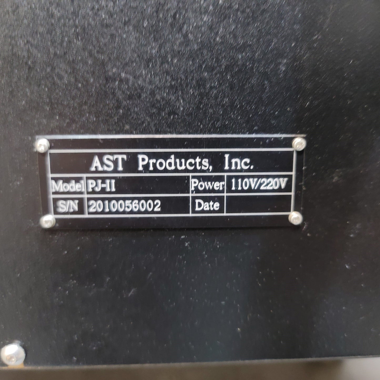 Used AST Products PJ-II Bench Top Plasma Surface Treatment System 300W, 110VAC 15A