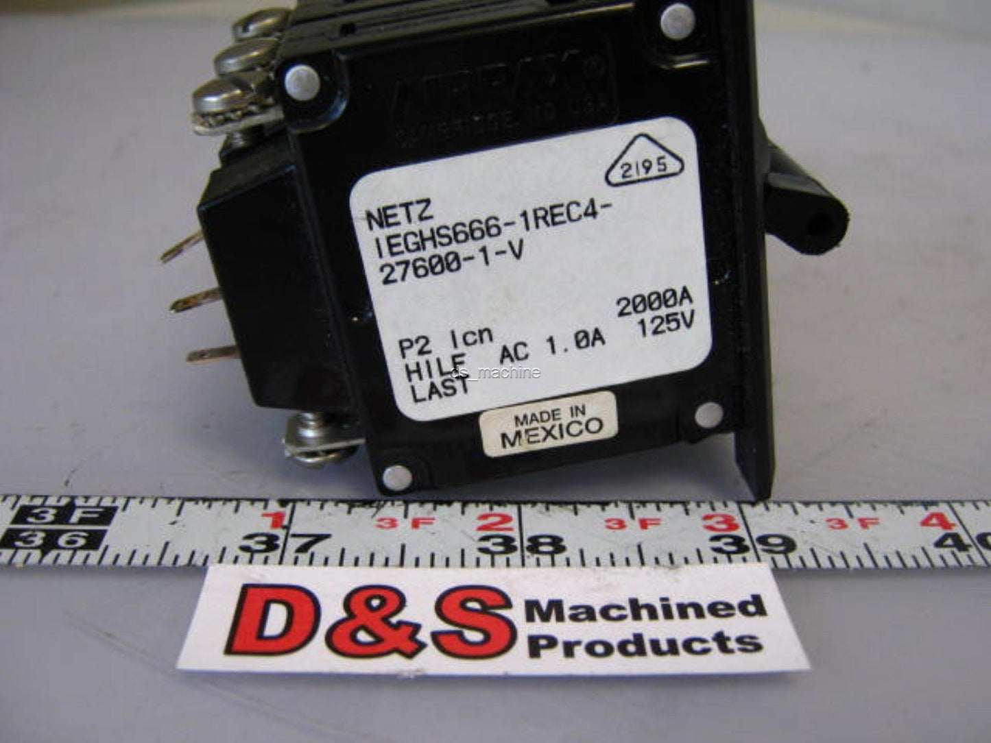 Used Airpax IEGHS666-1REC4-27600-1-V 10A Circuit Breaker 250VAC