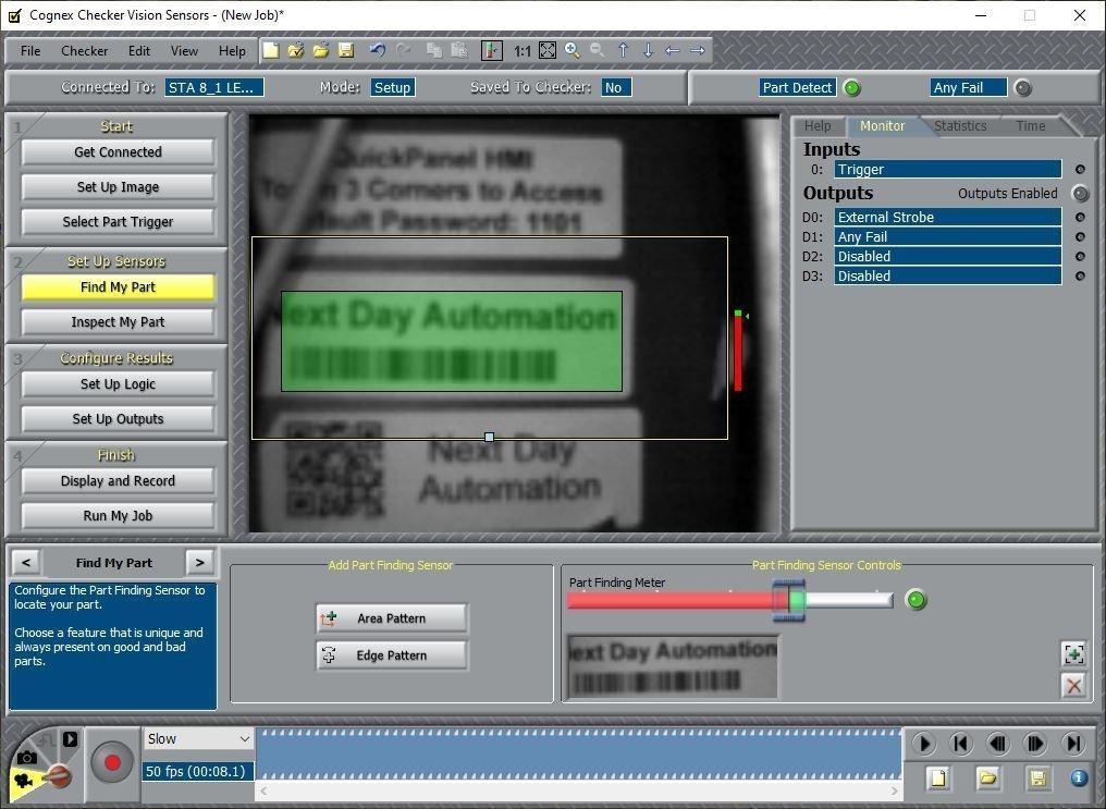Used Cognex 4G1 Checker Machine Vision Camera, 128x101px @ 400Hz, Ethernet, 24VDC