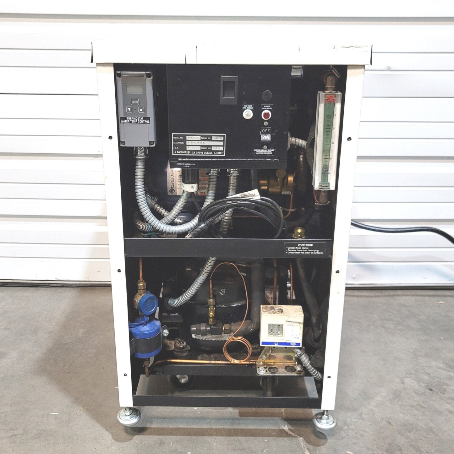 Used HASKRIS R033 Refrigerated Water Recirculating Process Chiller 115VAC 1-Ph 13.5A