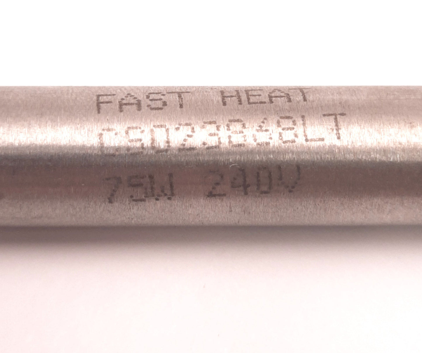 Used Fast Heat CS023868LT Cartridge Heater 1/2" Dia x 4" Length, 75W 240V, 22" Leads