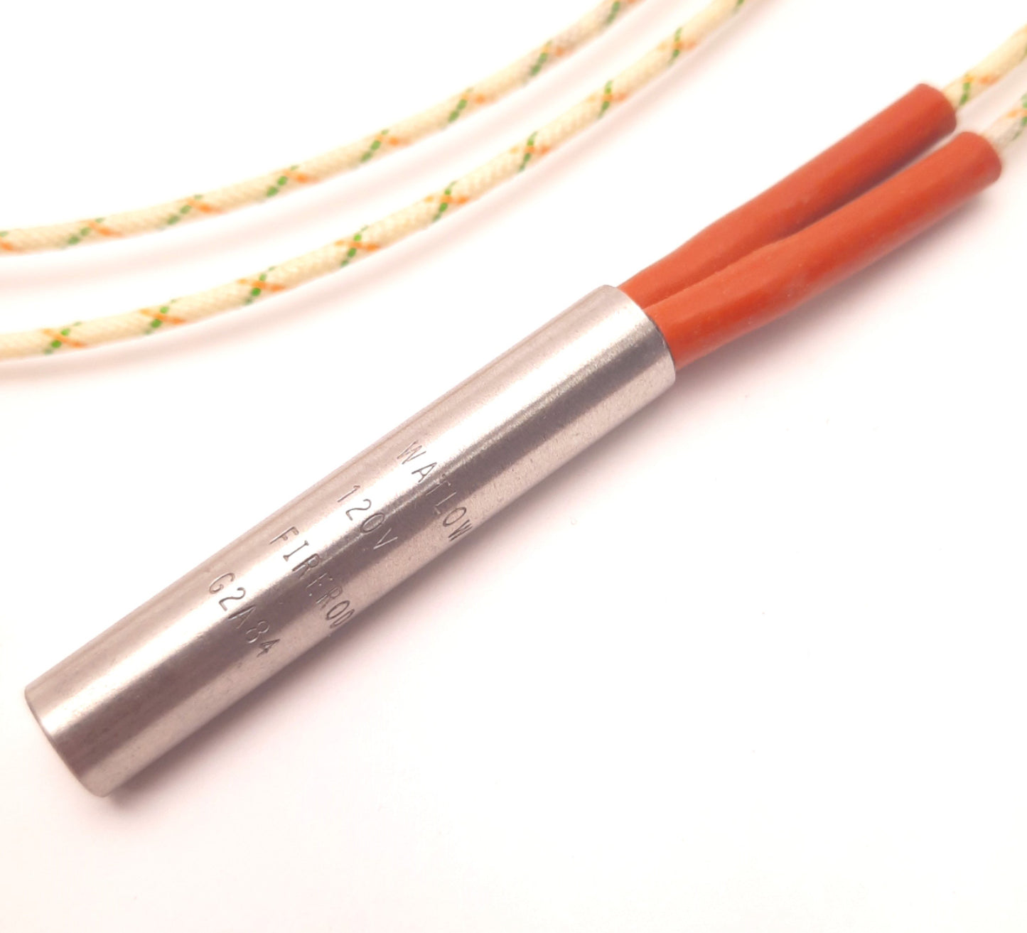 Used Watlow G2A84 Cartridge Heater 3/8" Dia x 2" Length, 120V 100W 35" Leads