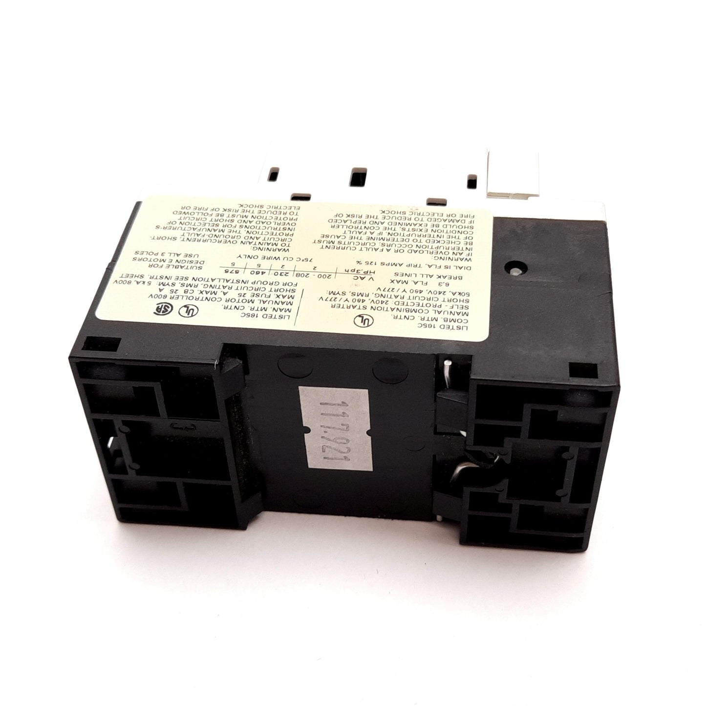 Used Siemens 3RV1011-1GA10 Motor Protection Circuit Breaker, 3-Pole, 4.5-6.3A 690V