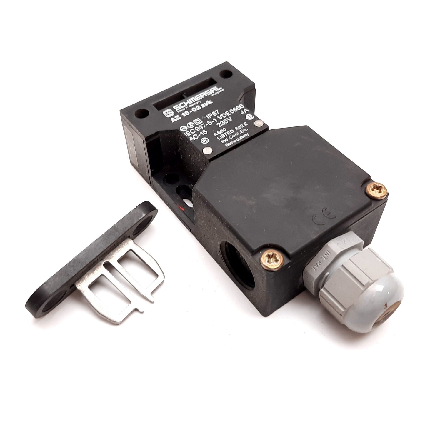 Used Schmersal AZ16-02zvk Safety Switch, 2x N/C Contacts, Rating: 230VAC 4A, With Key