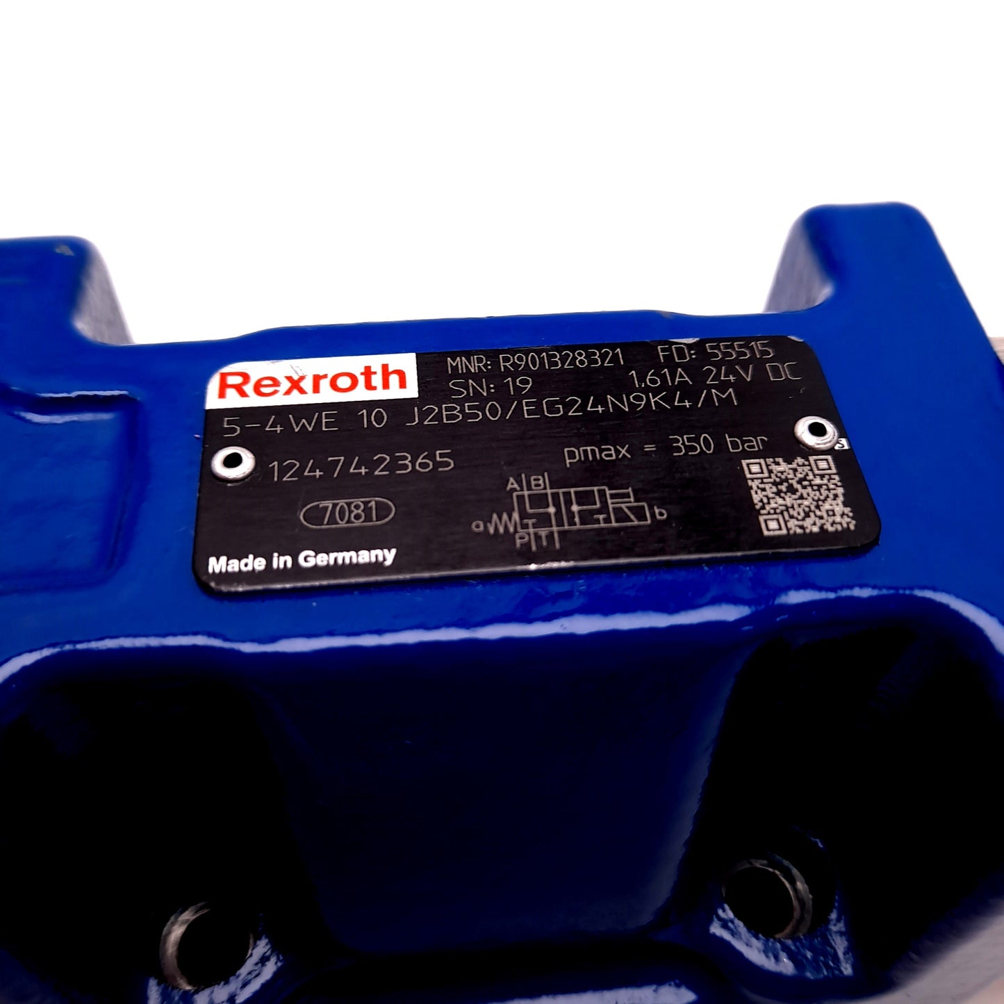 Used Rexroth R901328321 Directional Spool Hydraulic Valve 5-4WE10J2B5X/EG24N9K4/M