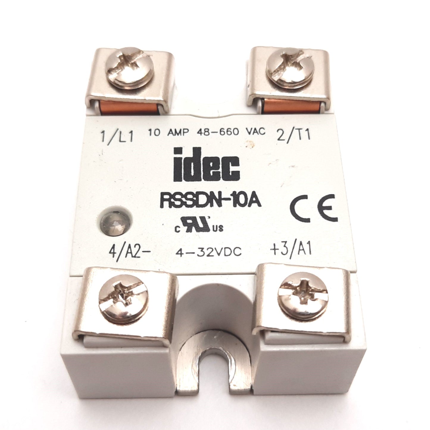 Used Idec RSSDN-10A Solid State Relay, Control: 4-32VDC, Contact: 48-660VAC 10A