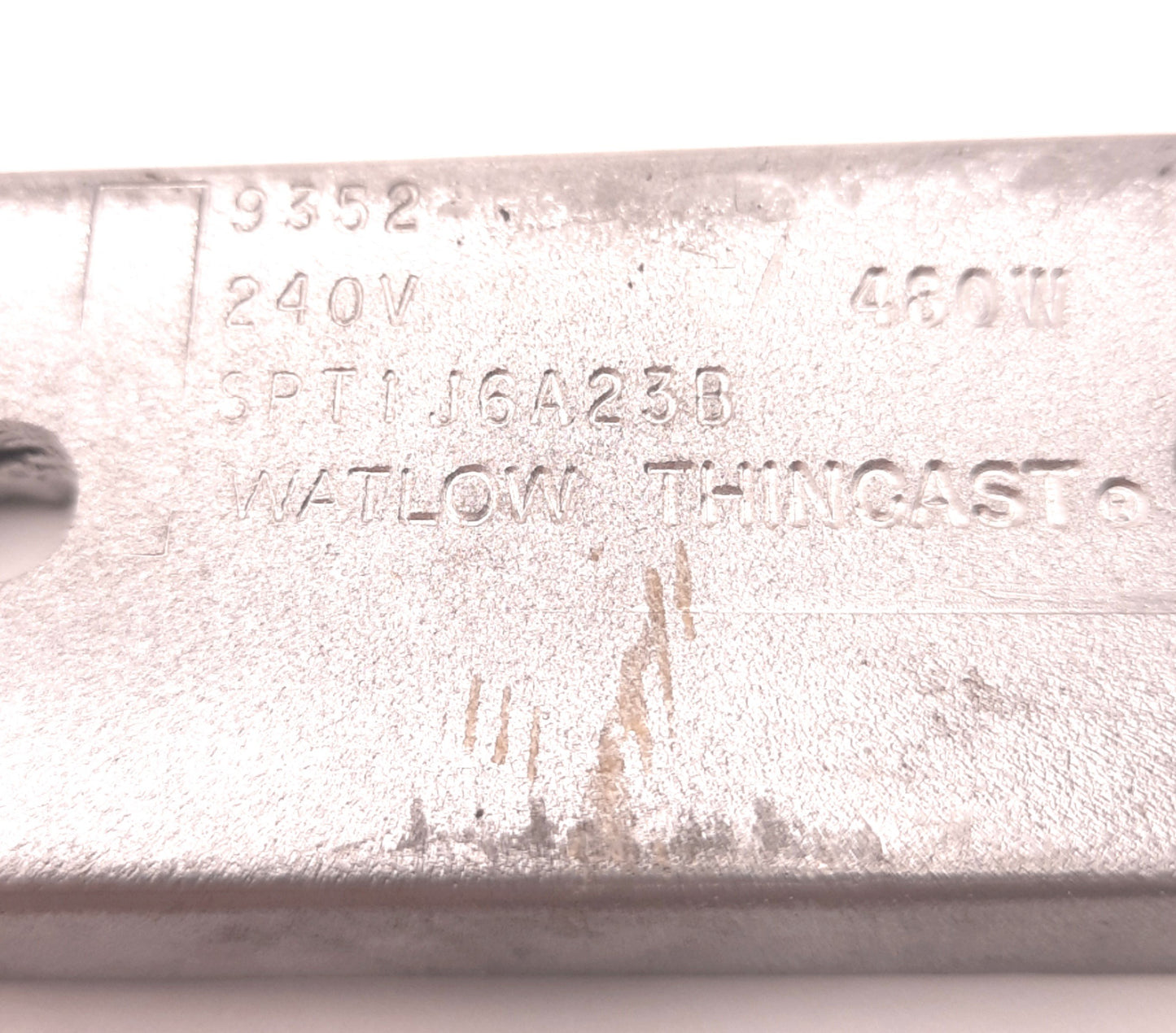 Used Watlow SPT1J6A23B Thincast Heater 6" x 1.5" x .5", 240V 480W Aluminum, 11" Leads