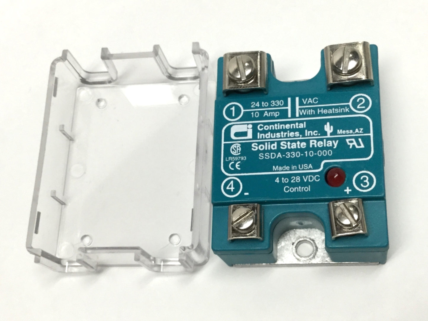 Used Continental SSDA-330-10-000 Solid State Relay 10A SSR 330VAC Rating 4-28VDC Coil